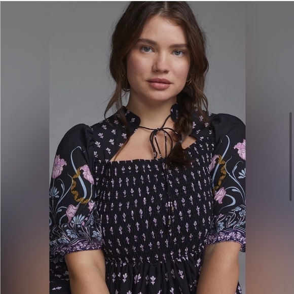 New ANTHROPOLOGIE Dasha Smocked Midi Dress - Picture 7 of 13